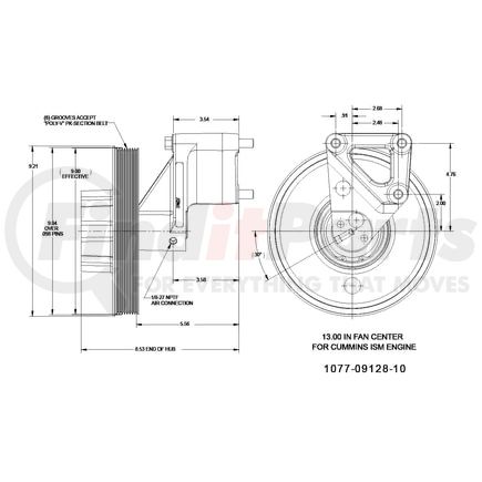 1077-09128-10X by KIT MASTERS - Kysor-Style Hub - Remanufactured