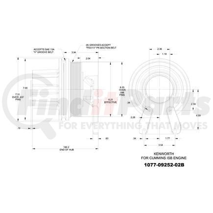 1077-09252-02BX by KIT MASTERS - Kysor-Style Hub - Remanufactured