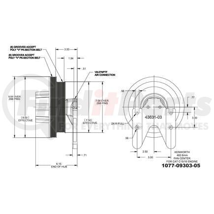 1077-09303-05X by KIT MASTERS - Kysor-Style Hub - Remanufactured