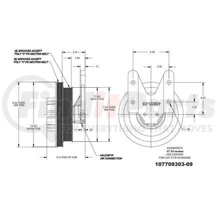 1077-09303-09X by KIT MASTERS - Kysor-Style Hub - Remanufactured