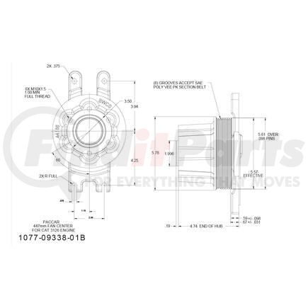 1077-09338-01BX by KIT MASTERS - Remanufactured Kysor-style hubs by Kit Masters are premium replacements for worn or damaged hubs (pulley & bracket). Also requires replacement/repair of appropriate fan clutch.