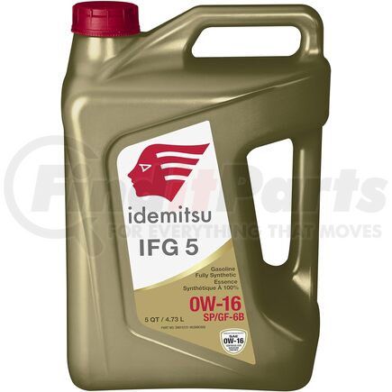 30015121-95300C020 by IDEMITSU - Engine Oil - Gasoline, Fully Synthetic, SAE 0W-16, SP/GF-6B, 5 Quarts