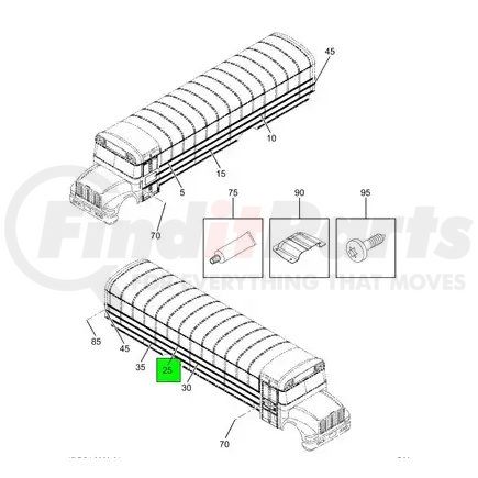 2201831C1 by NAVISTAR - Body Rub Rail - Rail Top Right Hand For International IC Bus