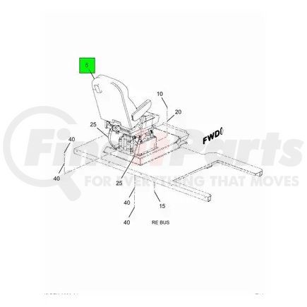 2235678C91 by NAVISTAR - Seat - Driver National DS 42 Vinyl Gray Without CI, AR With OR BT