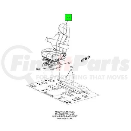 3734224C91 by NAVISTAR - Seat - Passenger Sears-Atlas 80 Elite With Sleeper For Navistar International