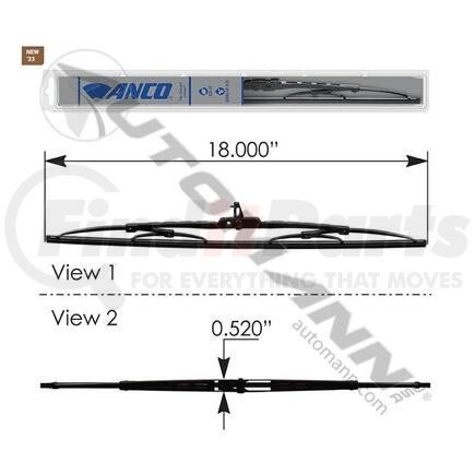 AN97-18 by AUTOMANN - ANCO WIPER BLADE 97 SERIES 18IN  ANCO 97-18  TRICO 18-1