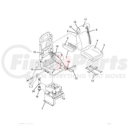 2220767C91 by NAVISTAR - Seat - Driver National Air 42Oz Prevail Gray Without CI With AR For International IC Bus