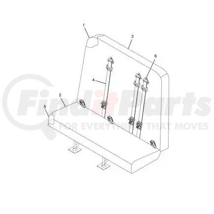 2218391C91 by NAVISTAR - Seat - 4 Leg 45 Degree Flip Wall Mounting Left For International IC Bus