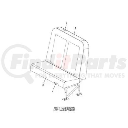 2218038C91 by NAVISTAR - Seat - Right Hand, 2 Leg, Wall Mounting For International IC Bus