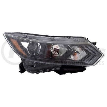 20-17989-00 by TYC - Headlight Assembly - RH, Halogen, Black Housing, Clear Lens, Standard Line