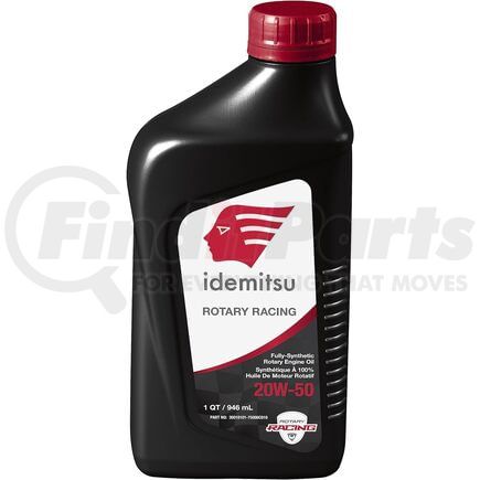 30018101-75000C010 by IDEMITSU - Engine Oil - Rotary Racing, Fully-Synthetic, SAE 20W-50, 1 Quart