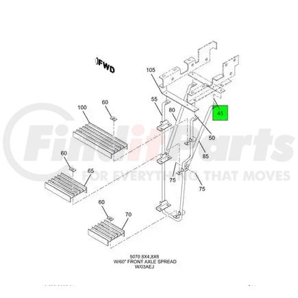 3591760C1 by NAVISTAR - Frame Rail Step - Auxiliary, Front End, For Navistar International