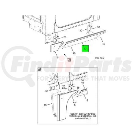 3877129C1 by NAVISTAR - Truck Fairing Skirt - Cab Skirt Left Hand Panel For Navistar International