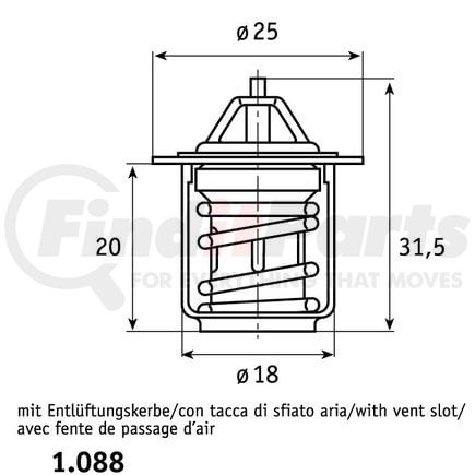 1.088.83 by HELLA - THERMOSTAT INSERT PO