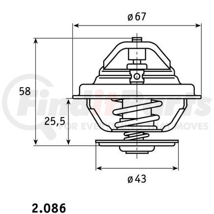 2.086.75.312 by HELLA - THERMOSTAT INSERT MB