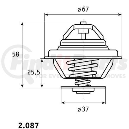 2.087.80.300 by HELLA - THERMOSTAT INSERT VA