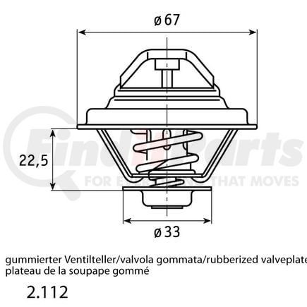 2.112.80.312 by HELLA - THERMOSTAT INSERT VW