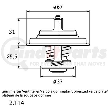2.114.80.312 by HELLA - THERMOSTAT INSERT AU