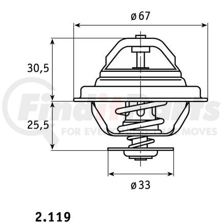 2.119.80.312 by HELLA - THERMOSTAT INSERT BM