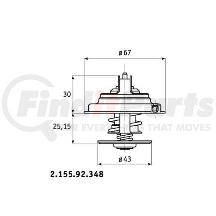 2.155.92.348 by HELLA - THERMOSTAT INSERT FO
