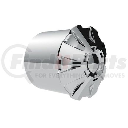 10338 by UNITED PACIFIC - Axle Hub Cover - Single Hub Design, Chrome, 10 Lug Nuts, 33mm Nut Size, for Rear Wheel