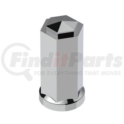 10584B by UNITED PACIFIC - Wheel Lug Nut Cover - Chrome, 33mm x 4-1/4" Tall, Plastic, Hexagon Style, Thread-On