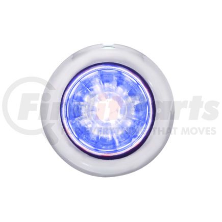 34851 by UNITED PACIFIC - Clearance Light - 4 LED, Blue LED, Clear Lens, Dual Function, Mini Watermelon Style