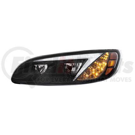 34855 by UNITED PACIFIC - Headlight Assembly - Driver Side, Black, LED, with Color Changing Position Light Bar