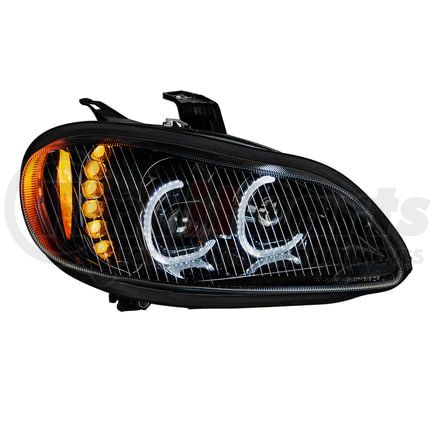 35732 by UNITED PACIFIC - Headlight Assembly - Passenger Side, Black, LED, Projector, For 2003-2024 Freightliner M2