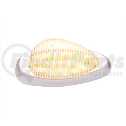 39167 by UNITED PACIFIC - Clearance Light - 15 LED, Sleeper, Amber LED, Clear Lens, with Bezel, for Freightliner