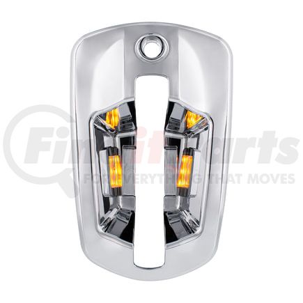 42535 by UNITED PACIFIC - Exterior Door Handle Cover - Passenger Side, Chrome,with 6 LED Amber Light