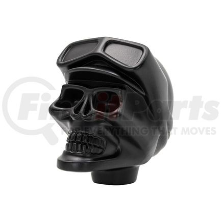 70806B by UNITED PACIFIC - Manual Transmission Shift Knob - Black, Aluminum, Skull Biker Design 1/2"-13 Thread-On