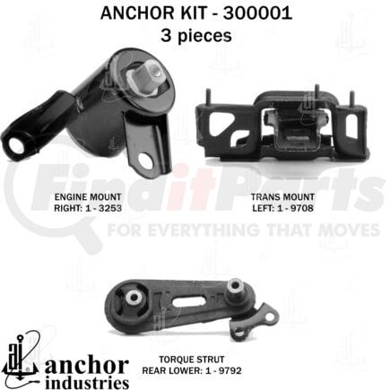 300001 by ANCHOR MOTOR MOUNTS - ENGINE MNT KIT