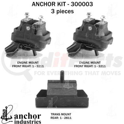 300003 by ANCHOR MOTOR MOUNTS - ENGINE MNT KIT