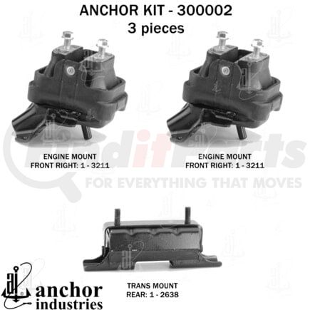 300002 by ANCHOR MOTOR MOUNTS - ENGINE MNT KIT