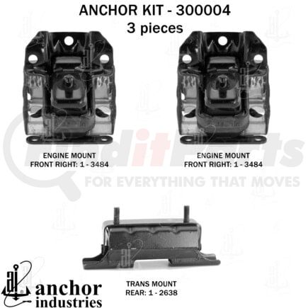 300004 by ANCHOR MOTOR MOUNTS - ENGINE MNT KIT