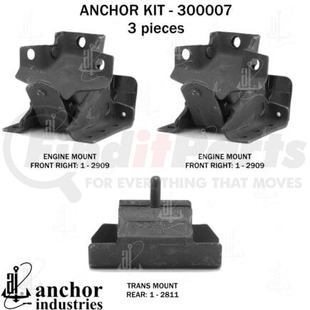 300007 by ANCHOR MOTOR MOUNTS - ENGINE MNT KIT