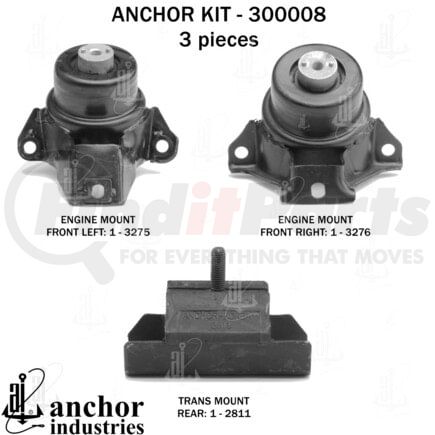 300008 by ANCHOR MOTOR MOUNTS - ENGINE MNT KIT