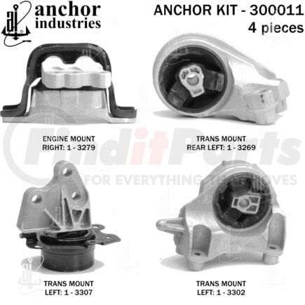 300011 by ANCHOR MOTOR MOUNTS - ENGINE MNT KIT