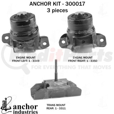 300017 by ANCHOR MOTOR MOUNTS - ENGINE MNT KIT