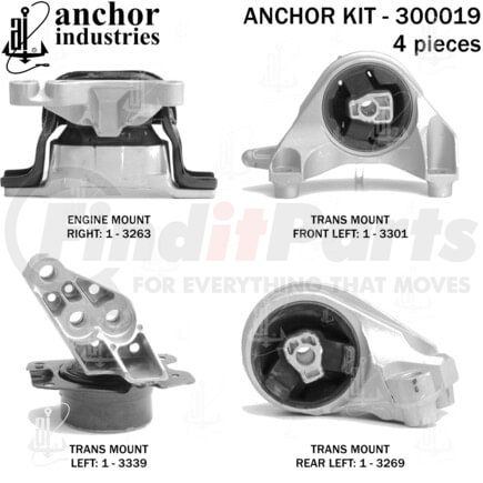 300019 by ANCHOR MOTOR MOUNTS - ENGINE MNT KIT