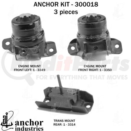 300018 by ANCHOR MOTOR MOUNTS - ENGINE MNT KIT