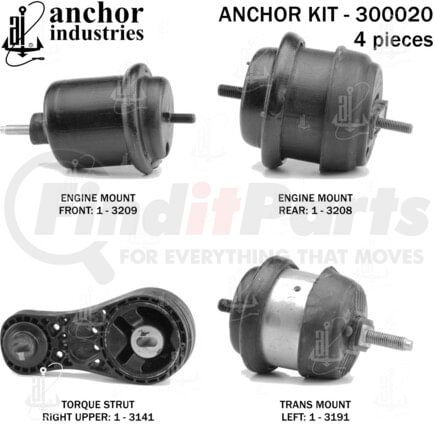 300020 by ANCHOR MOTOR MOUNTS - ENGINE MNT KIT