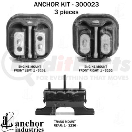 300023 by ANCHOR MOTOR MOUNTS - ENGINE MNT KIT