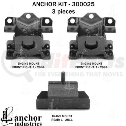 300025 by ANCHOR MOTOR MOUNTS - ENGINE MNT KIT