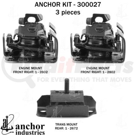 300027 by ANCHOR MOTOR MOUNTS - ENGINE MNT KIT