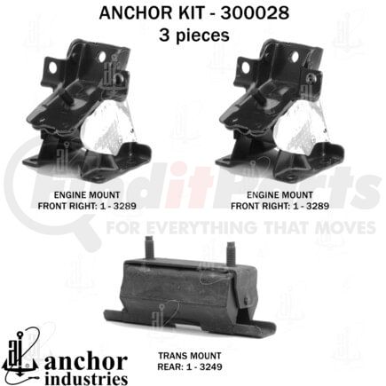 300028 by ANCHOR MOTOR MOUNTS - ENGINE MNT KIT