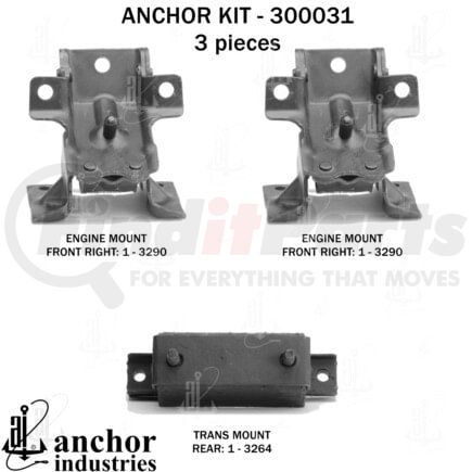 300031 by ANCHOR MOTOR MOUNTS - ENGINE MNT KIT