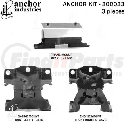 300033 by ANCHOR MOTOR MOUNTS - ENGINE MNT KIT