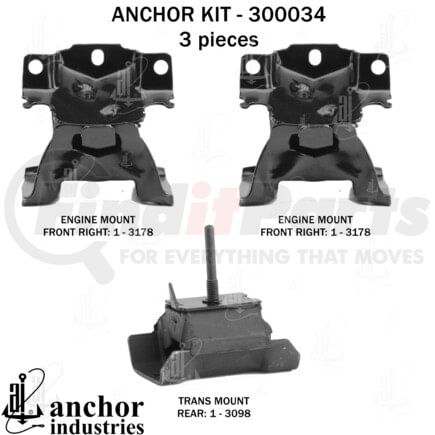 300034 by ANCHOR MOTOR MOUNTS - ENGINE MNT KIT
